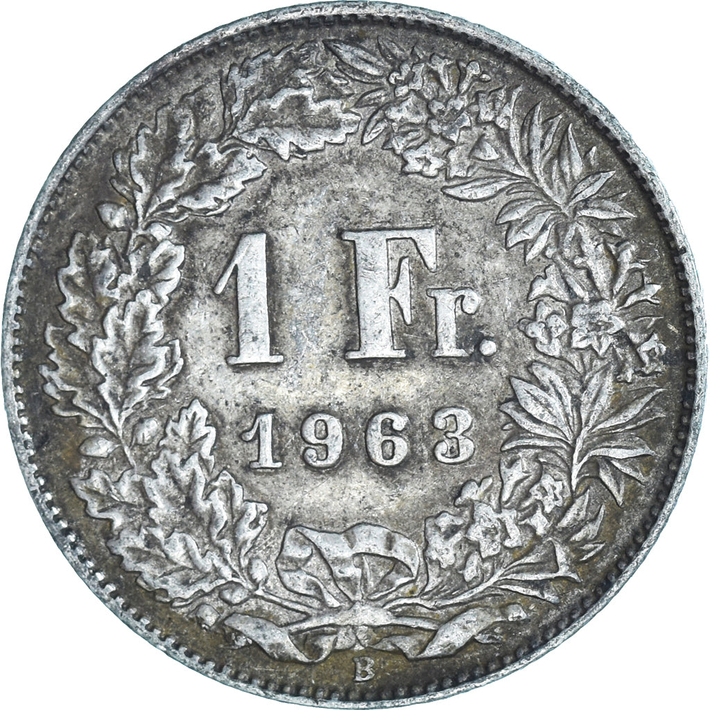 Coin, Switzerland, Franc, 1963, Bern, EF(40-45), Silver, KM:24