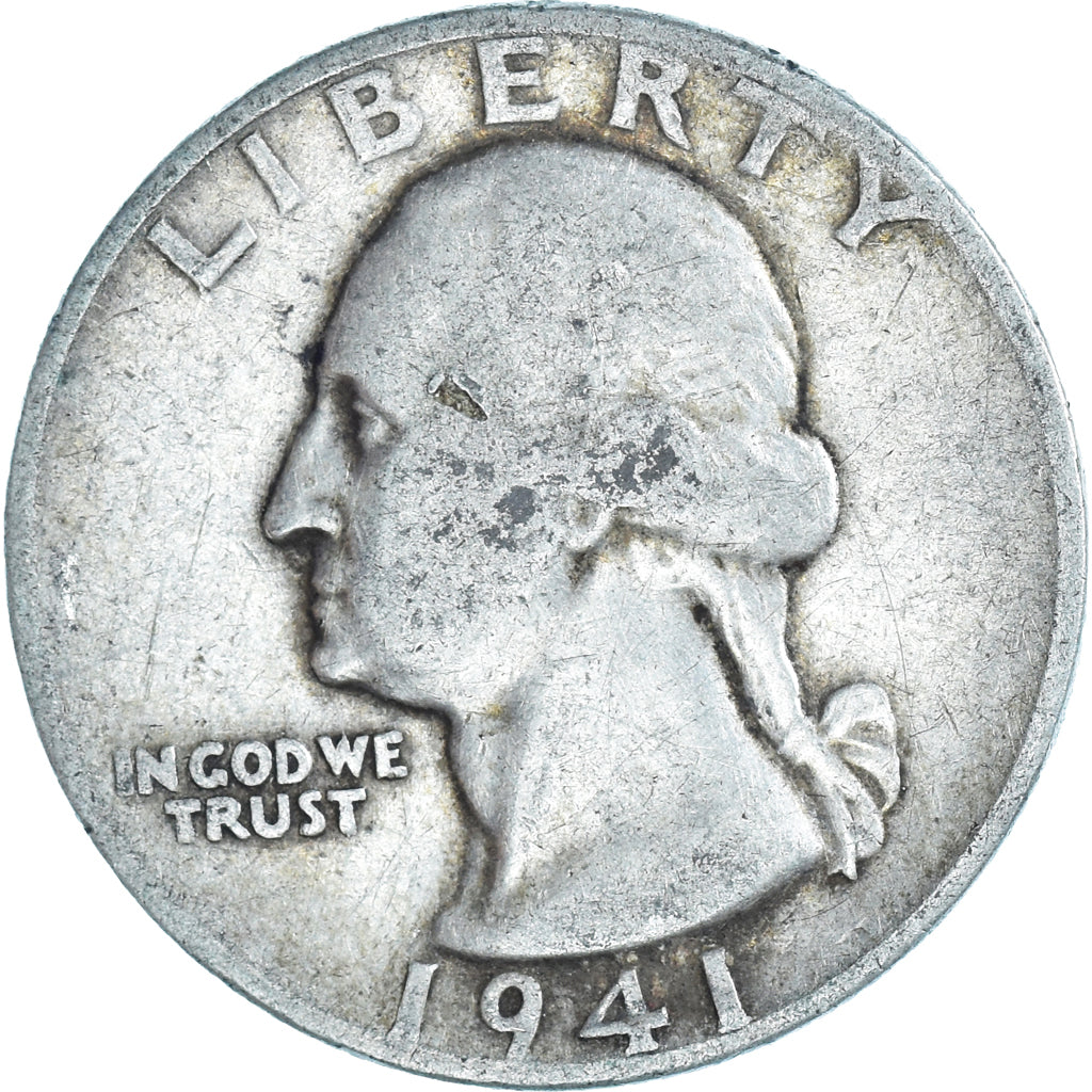 Coin, United States, Washington Quarter, Quarter, 1941, U.S. Mint, Philadelphia