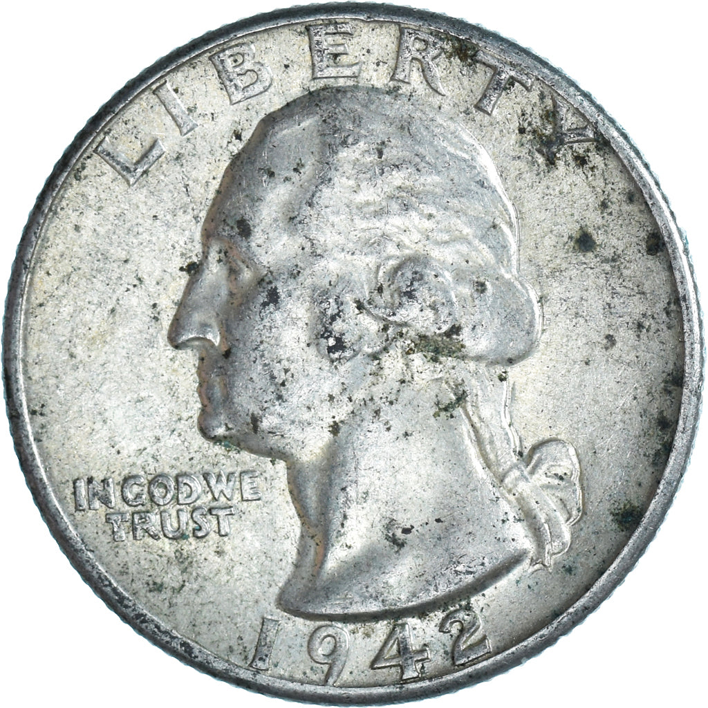 Moneta, USA, Washington, Quarter, 1942, Philadelphia, AU(50-53), Srebro, KM:164