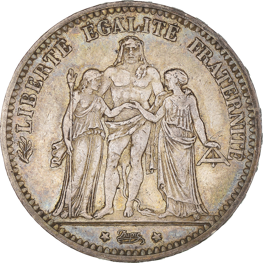 Munten, Frankrijk, Hercule, 5 Francs, 1874, Bordeaux, ZF, Zilver, KM:820.2, Le