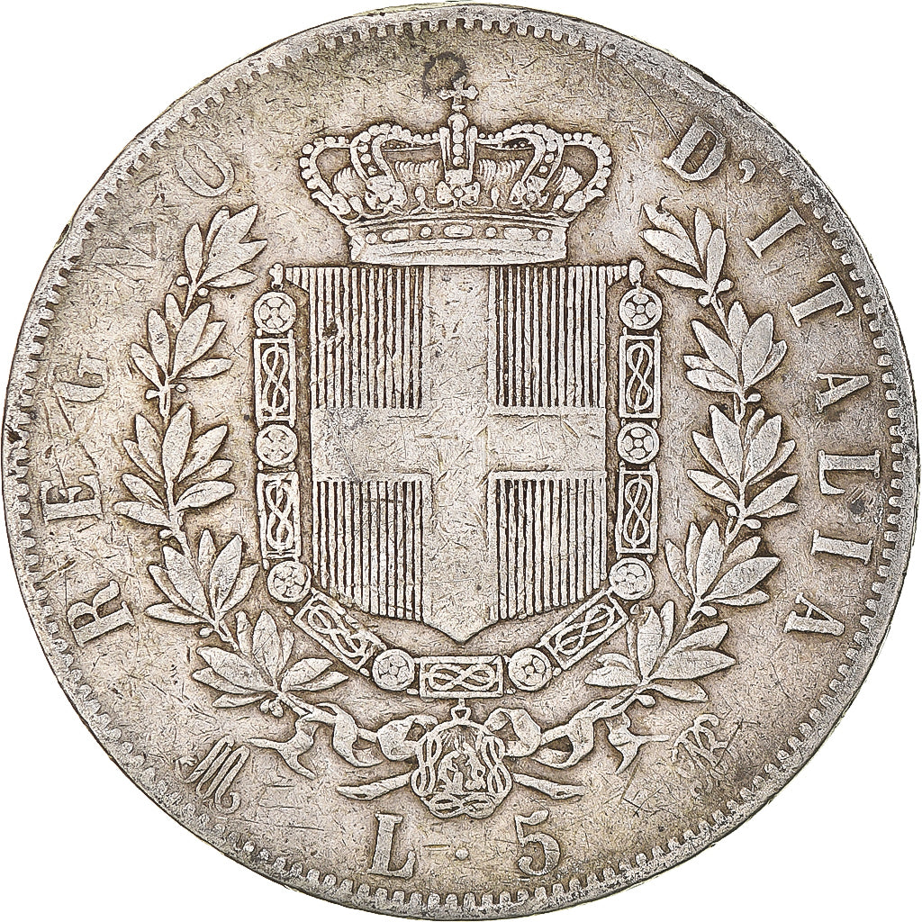 Monnaie, Italie, Vittorio Emanuele II, 5 Lire, 1874, Milan, TB, Argent, KM:8.3