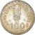Moeda, Novas Hébridas, 100 Francs, 1966, Paris, AU(55-58), Prata, KM:1