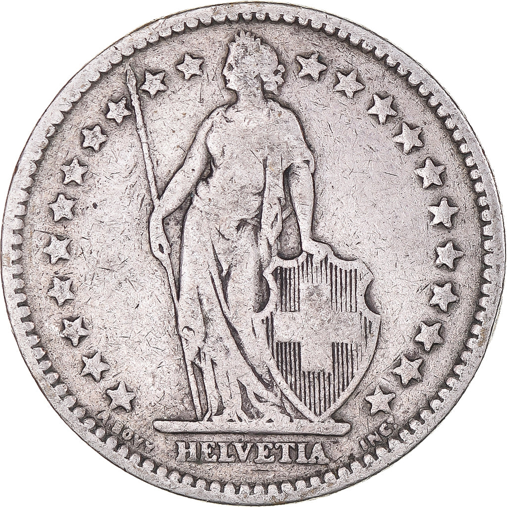 Coin, Switzerland, 2 Francs, 1886, Bern, VF(20-25), Silver, KM:21