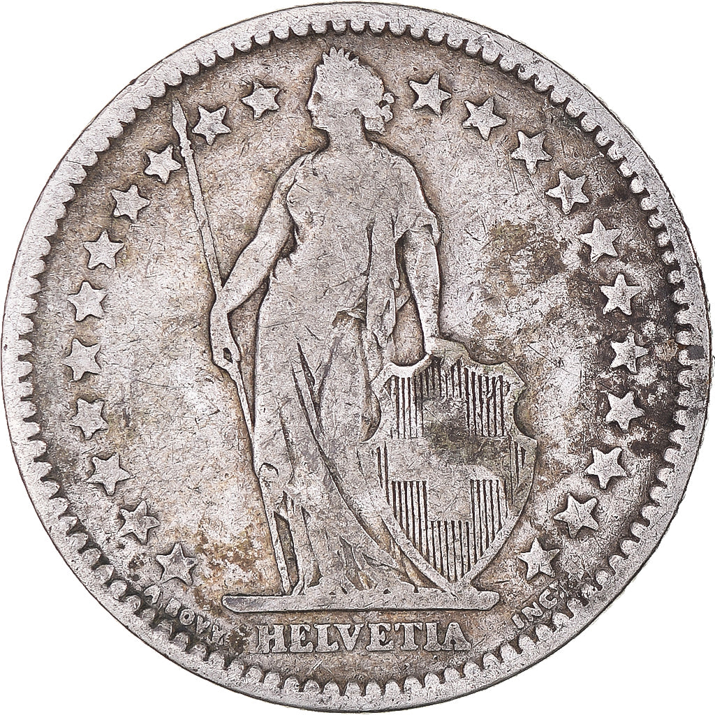 Coin, Switzerland, 2 Francs, 1886, Bern, VF(20-25), Silver, KM:21