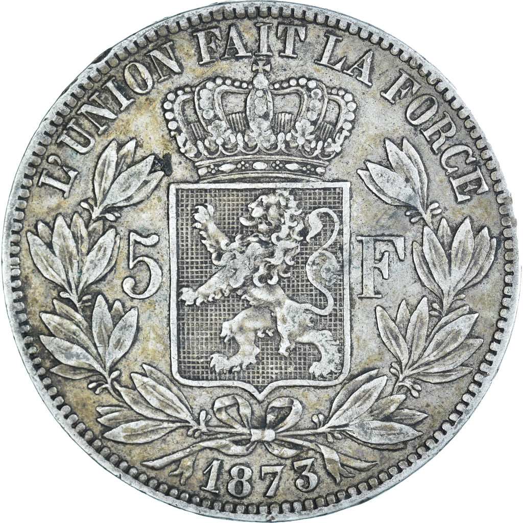 Coin, Belgium, Leopold II, 5 Francs, 5 Frank, 1873, VF(30-35), Silver, KM:24