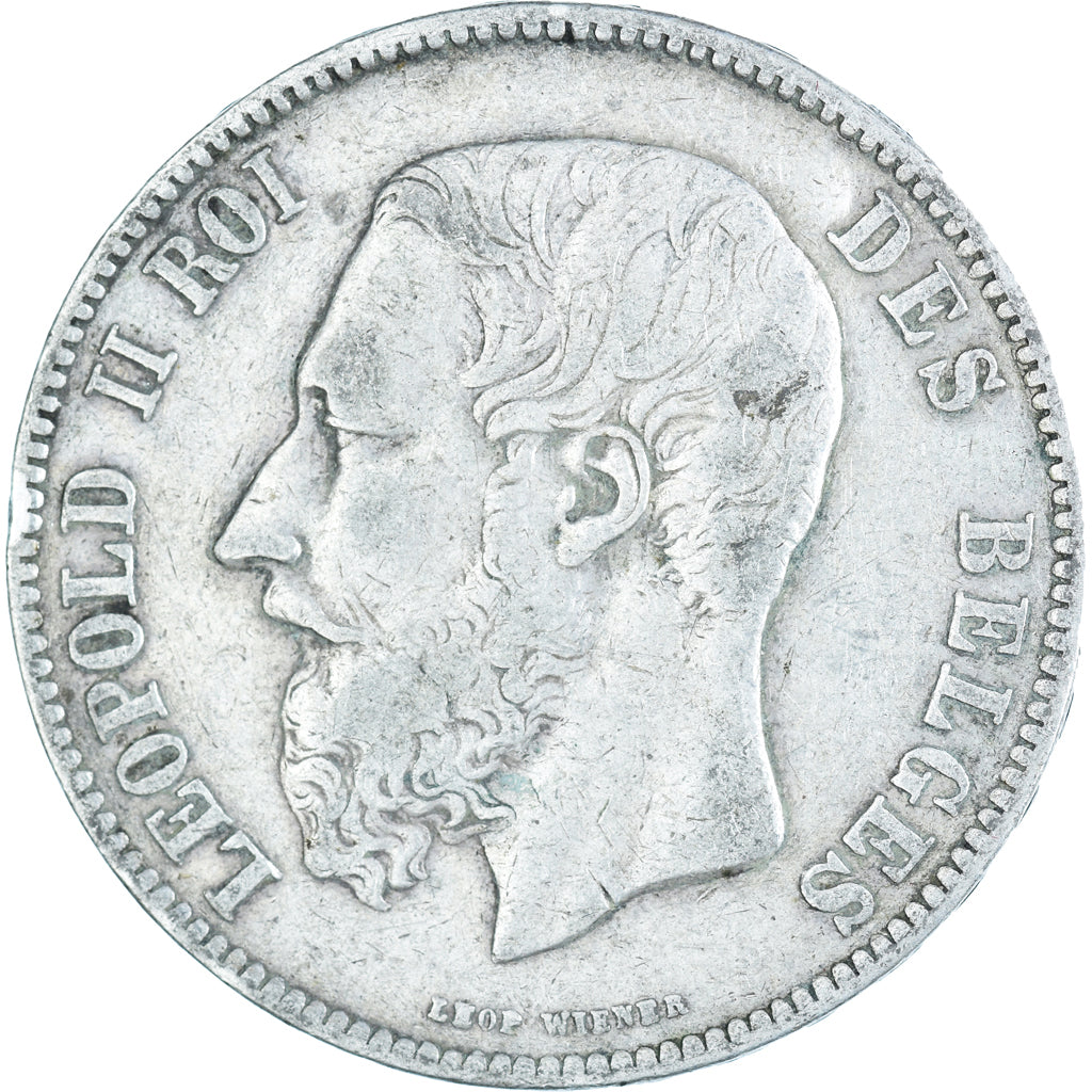 Coin, Belgium, Leopold II, 5 Francs, 5 Frank, 1873, VF(20-25), Silver, KM:24