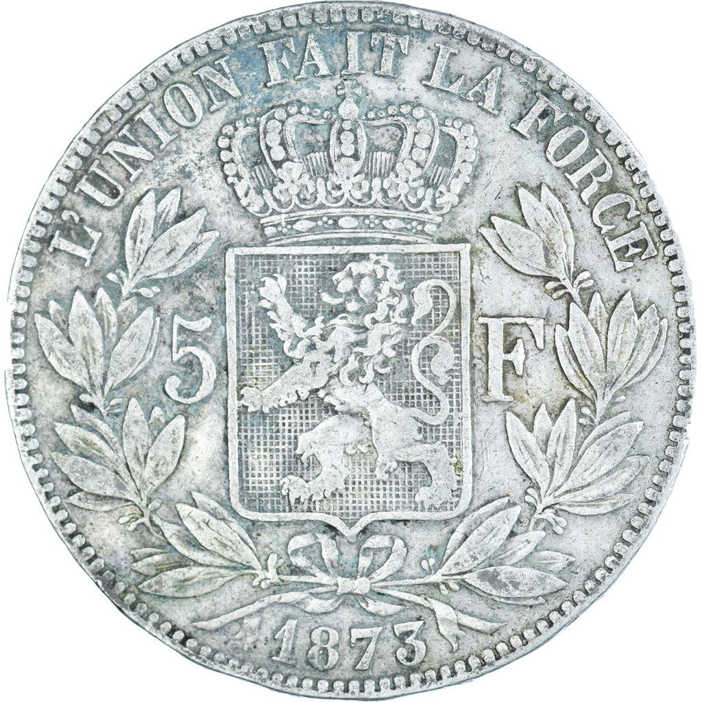 Coin, Belgium, Leopold II, 5 Francs, 5 Frank, 1873, VF(20-25), Silver, KM:24