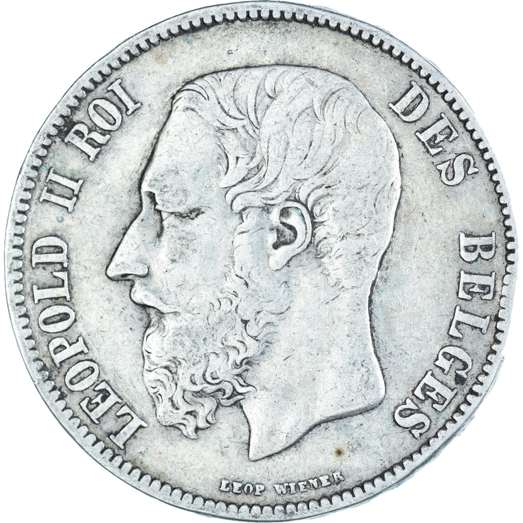 Munten, België, Leopold II, 5 Francs, 5 Frank, 1873, FR, Zilver, KM:24