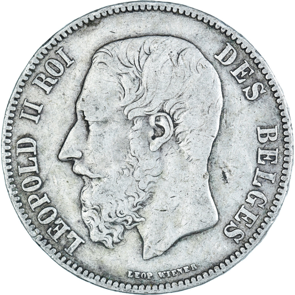 Coin, Belgium, Leopold II, 5 Francs, 5 Frank, 1873, VF(20-25), Silver, KM:24