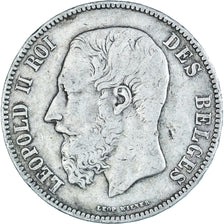 Coin, Belgium, Leopold II, 5 Francs, 5 Frank, 1873, VF(20-25), Silver, KM:24