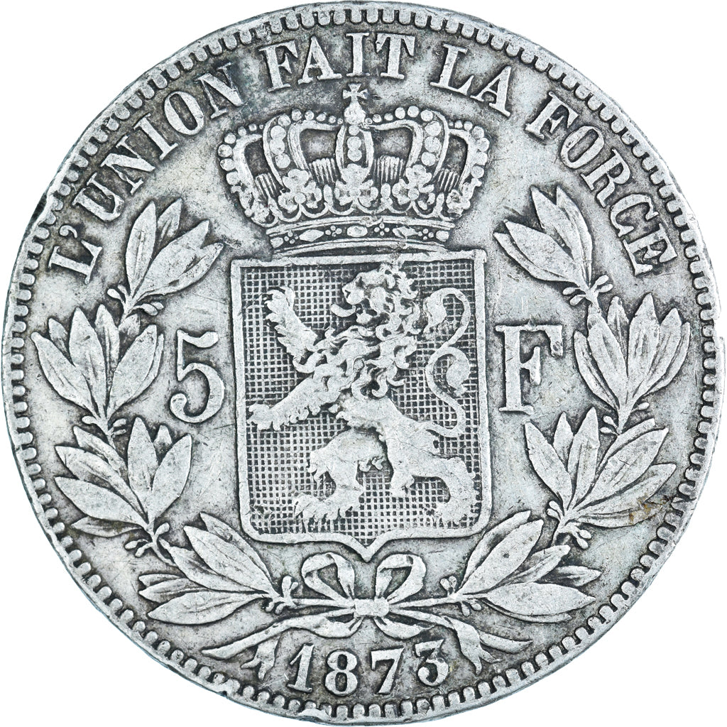 Coin, Belgium, Leopold II, 5 Francs, 5 Frank, 1873, VF(20-25), Silver, KM:24