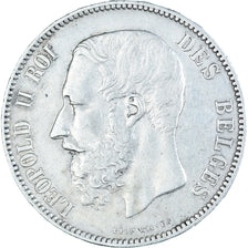 Coin, Belgium, Leopold II, 5 Francs, 5 Frank, 1873, VF(30-35), Silver, KM:24