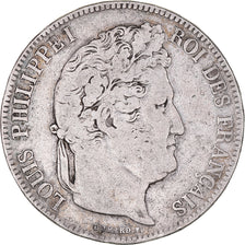 Coin, France, Louis-Philippe, 5 Francs, 1834, Lille, VF(20-25), Silver