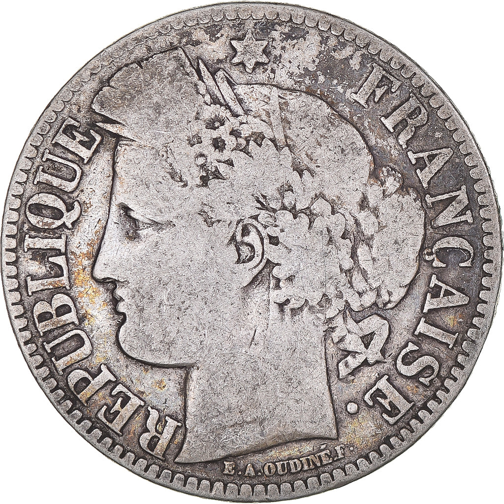 Coin, France, Cérès, 2 Francs, 1871, Bordeaux, F(12-15), Silver, KM:816.2