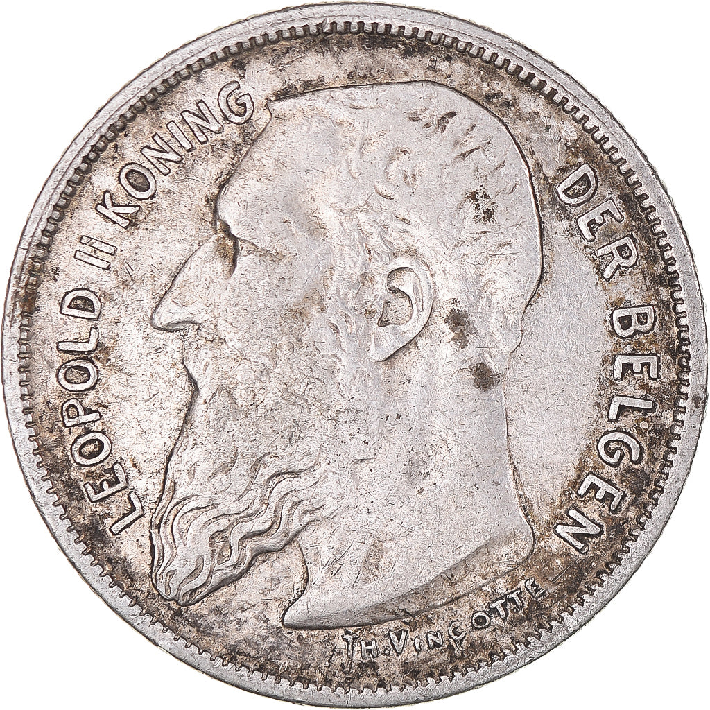 Coin, Belgium, Leopold II, 2 Francs, 2 Frank, 1909, VF(30-35), Silver, KM:58.1