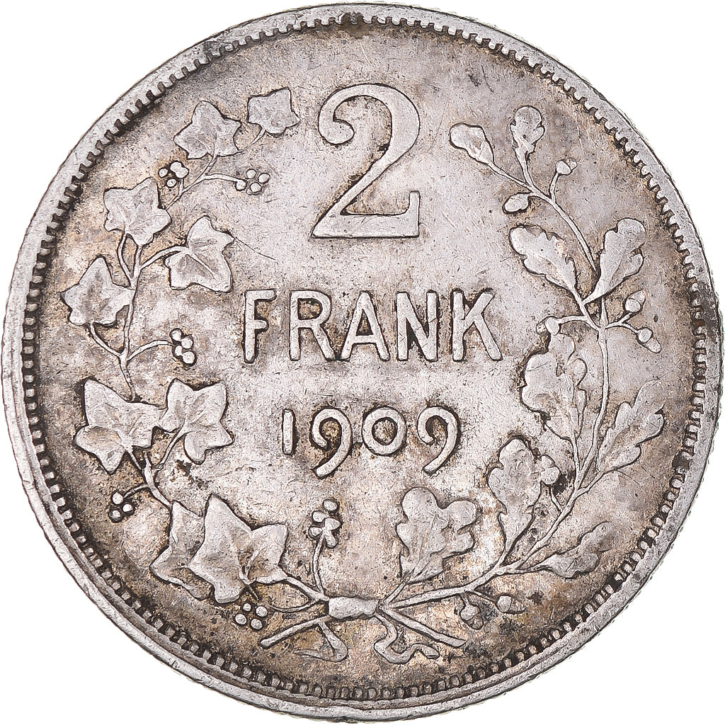 Coin, Belgium, Leopold II, 2 Francs, 2 Frank, 1909, VF(30-35), Silver, KM:58.1