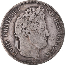 Coin, France, Louis-Philippe, 5 Francs, 1833, Lille, VF(20-25), Silver