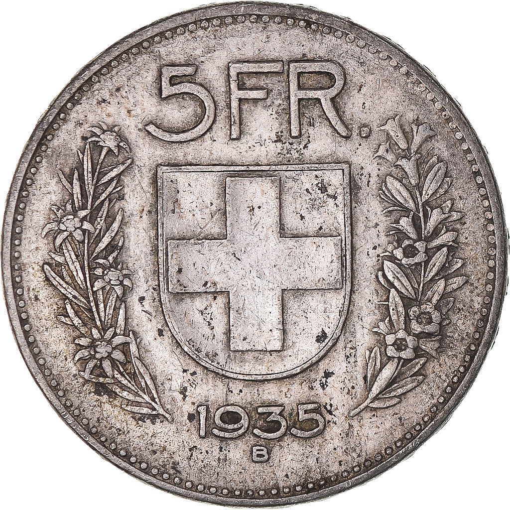 Moneta, Svizzera, 5 Francs, 1935, Bern, BB, Argento, KM:40