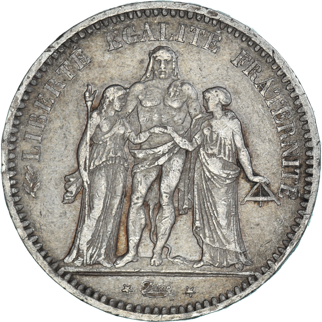 Moneta, Francia, Hercule, 5 Francs, 1849, Paris, MB+, Argento, KM:756.1