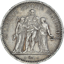 Moneta, Francja, Hercule, 5 Francs, 1849, Paris, VF(30-35), Srebro, KM:756.1