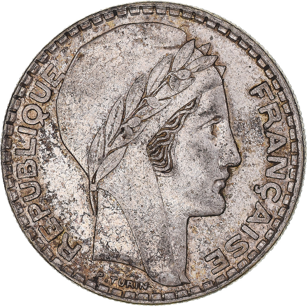 Moneda, Francia, Turin, 20 Francs, 1937, Paris, MBC+, Plata, KM:879, Gadoury:852