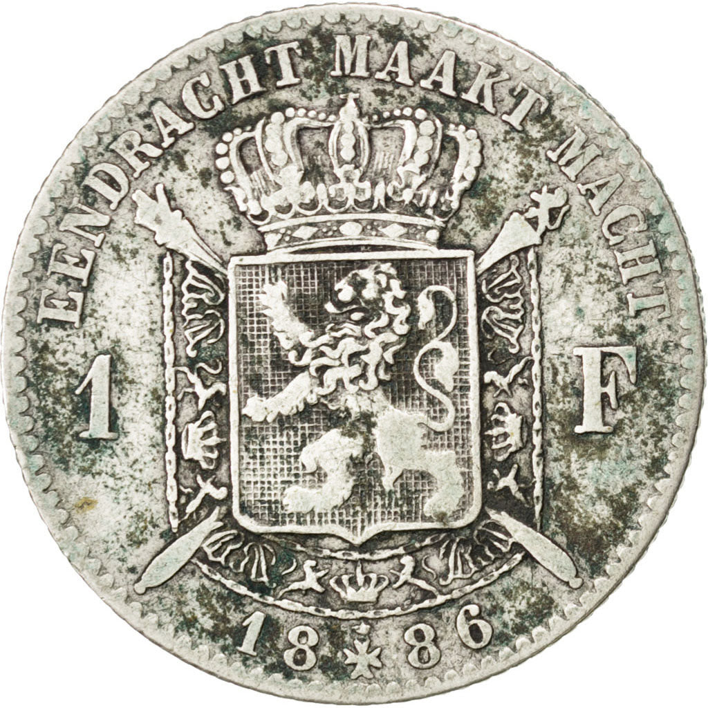 Monnaie, Belgique, Leopold II, Franc, 1886, TB+, Argent, KM:29.1