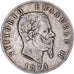 Münze, Italien, Vittorio Emanuele II, 5 Lire, 1874, Milan, S+, Silber, KM:8.3