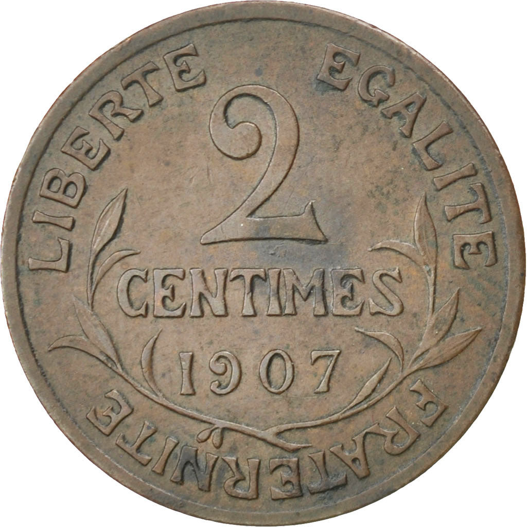 Münze, Frankreich, Dupuis, 2 Centimes, 1907, SS, Bronze, KM:841, Gadoury:107