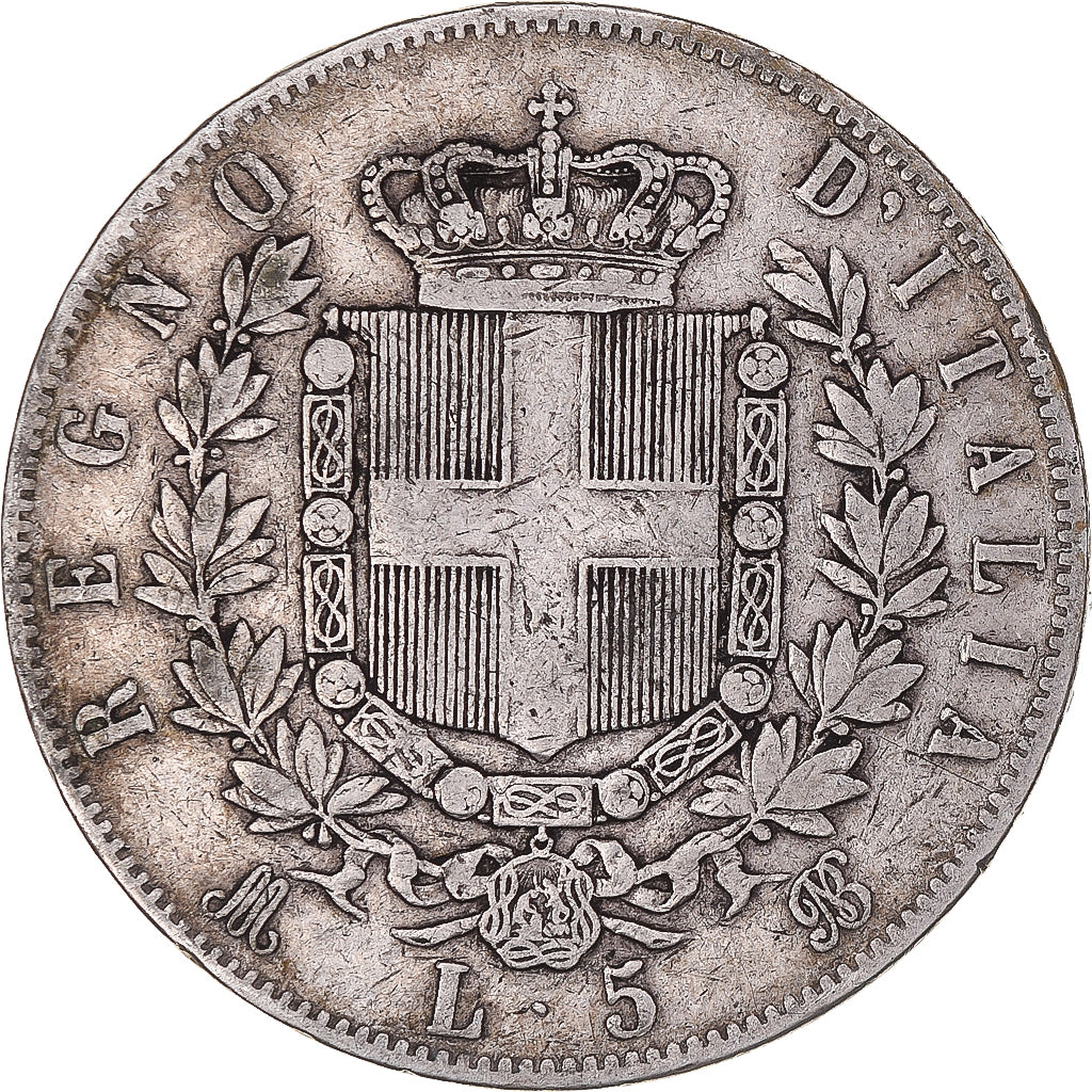 Monnaie, Italie, Vittorio Emanuele II, 5 Lire, 1874, Milan, TB+, Argent, KM:8.3