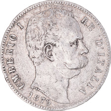 Coin, Italy, Umberto I, 5 Lire, 1879, Rome, EF(40-45), Silver, KM:20