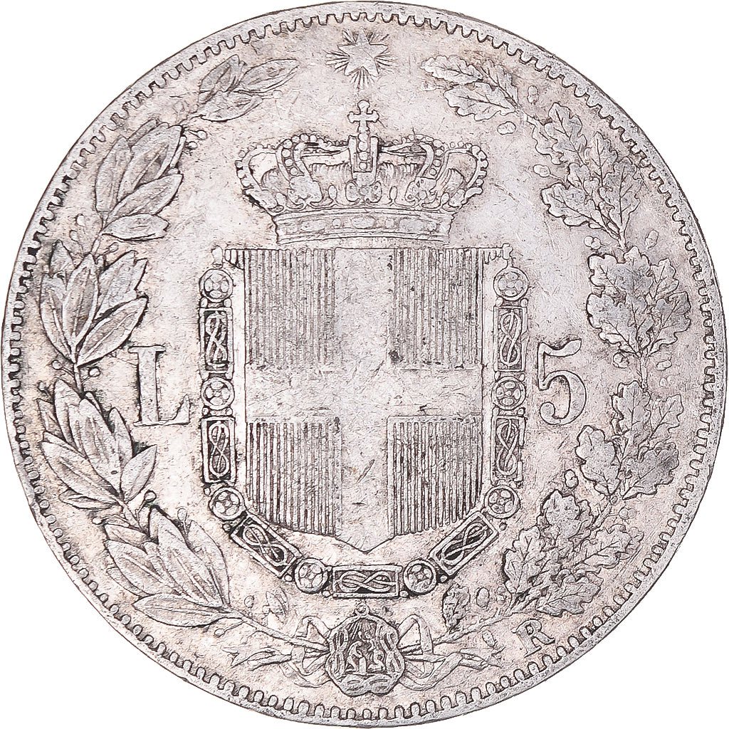 Coin, Italy, Umberto I, 5 Lire, 1879, Rome, EF(40-45), Silver, KM:20