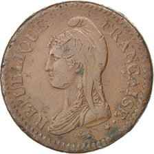 Monnaie, France, Dupré, Decime, 1796, Paris, TTB, Bronze, KM:644.1, Gadoury:187