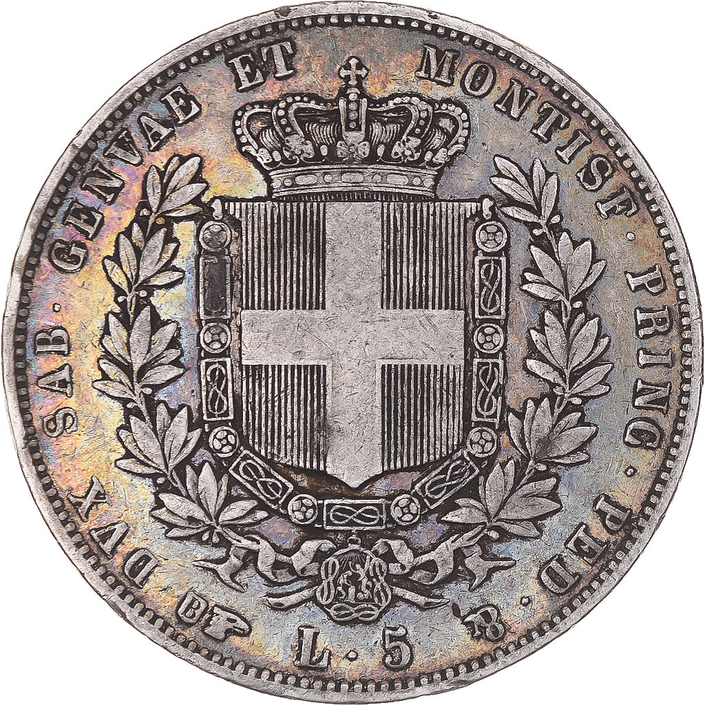 Moneda, Estados italianos, SARDINIA, Vittorio Emanuele II, 5 Lire, 1851, Torino