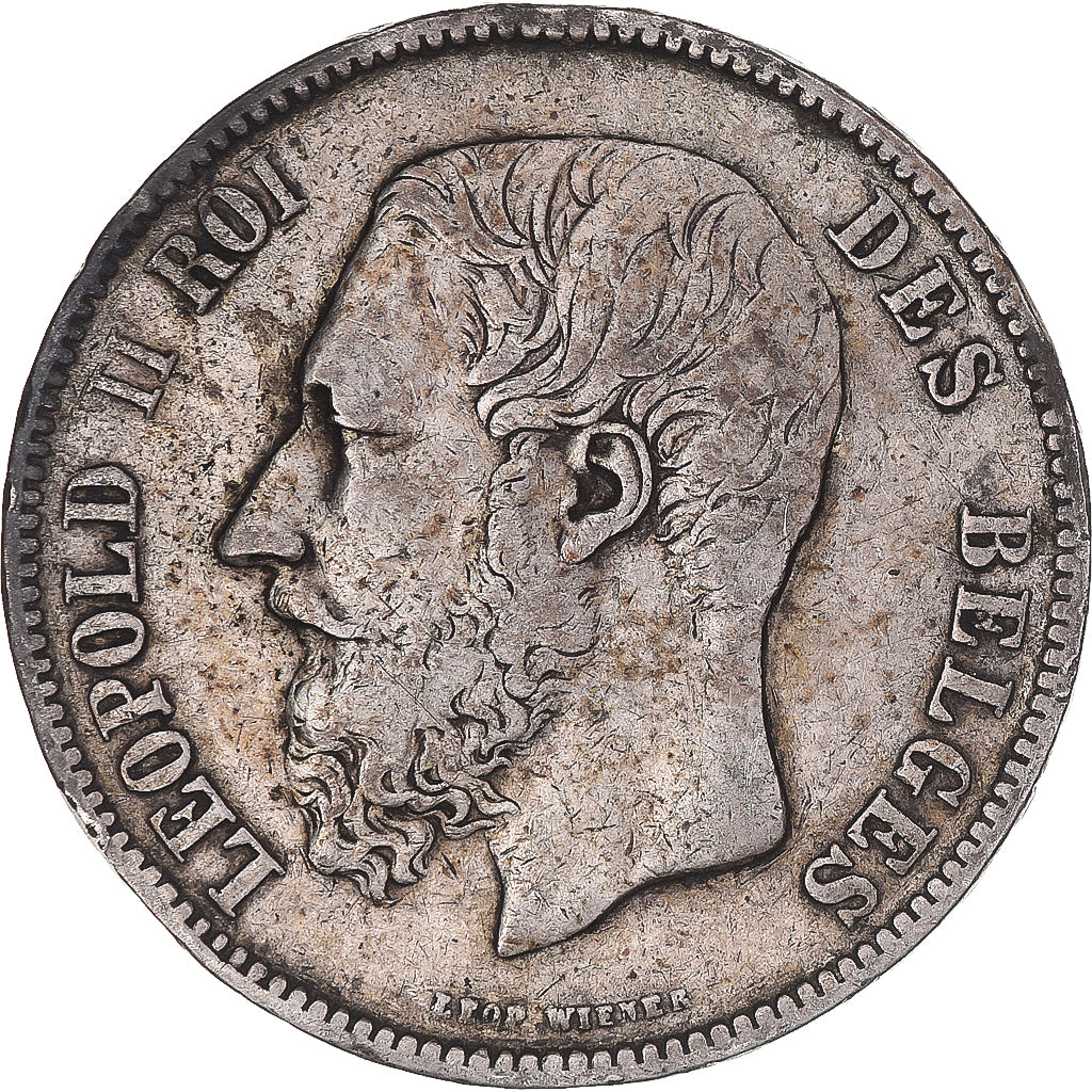 Moneta, Belgio, Leopold II, 5 Francs, 5 Frank, 1873, MB+, Argento, KM:24