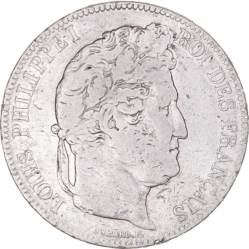 Monnaie, France, Louis-Philippe, 5 Francs, 1837, Rouen, TB, Argent, Gadoury:678