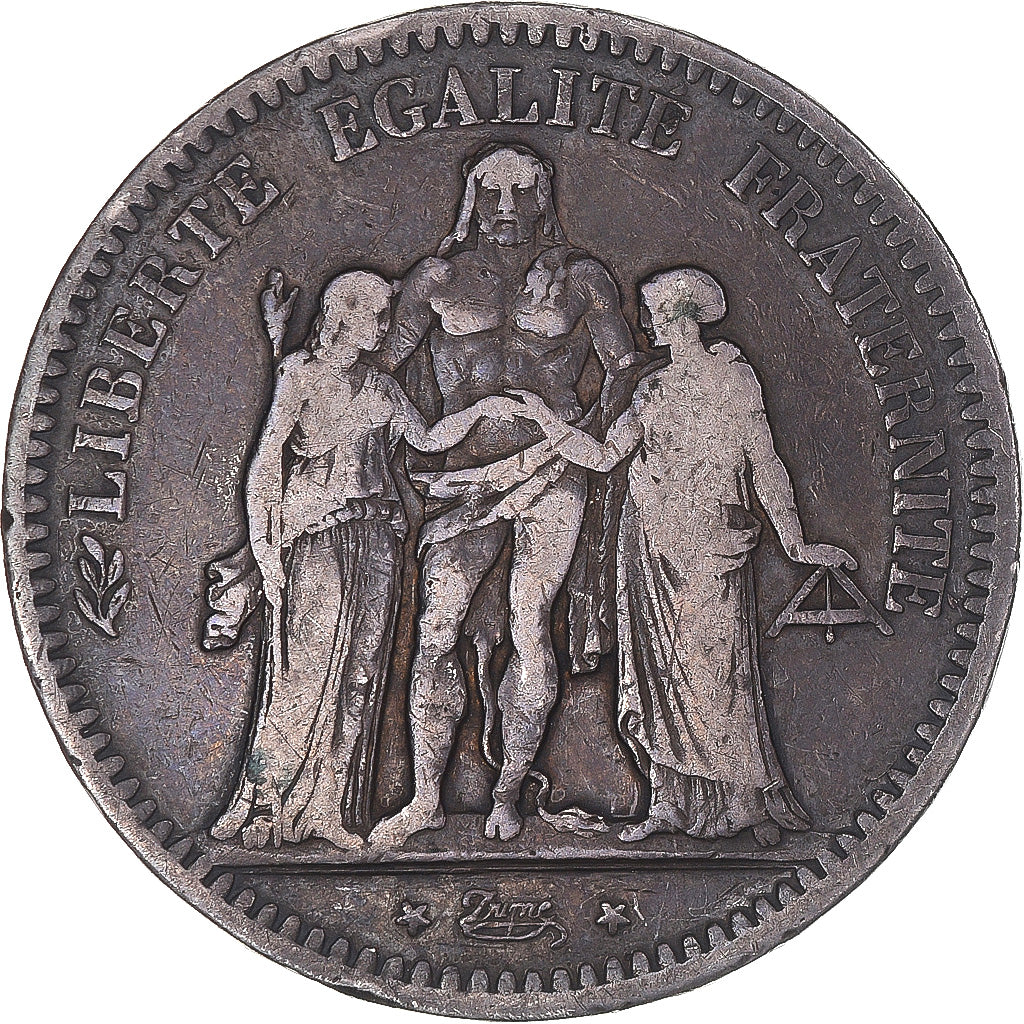 Monnaie, France, Hercule, 5 Francs, 1849, Paris, TB, Argent, Gadoury:683
