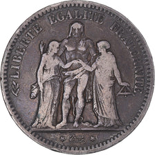 Monnaie, France, Hercule, 5 Francs, 1849, Paris, TB, Argent, Gadoury:683
