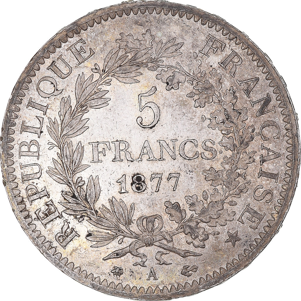 Coin, France, Hercule, 5 Francs, 1877, Paris, AU(50-53), Silver, KM:820.1