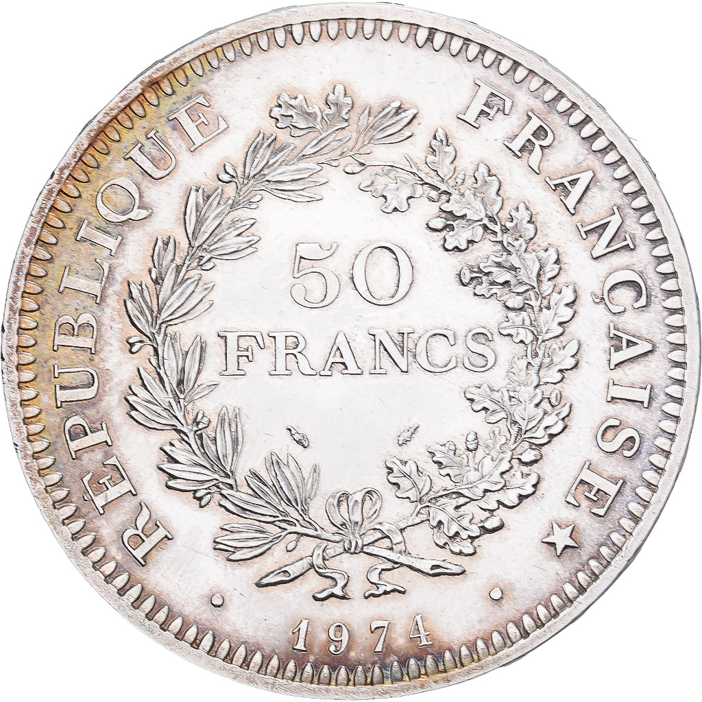 Coin, France, Hercule, 50 Francs, 1974, Hybrid issue, AU(55-58), Silver