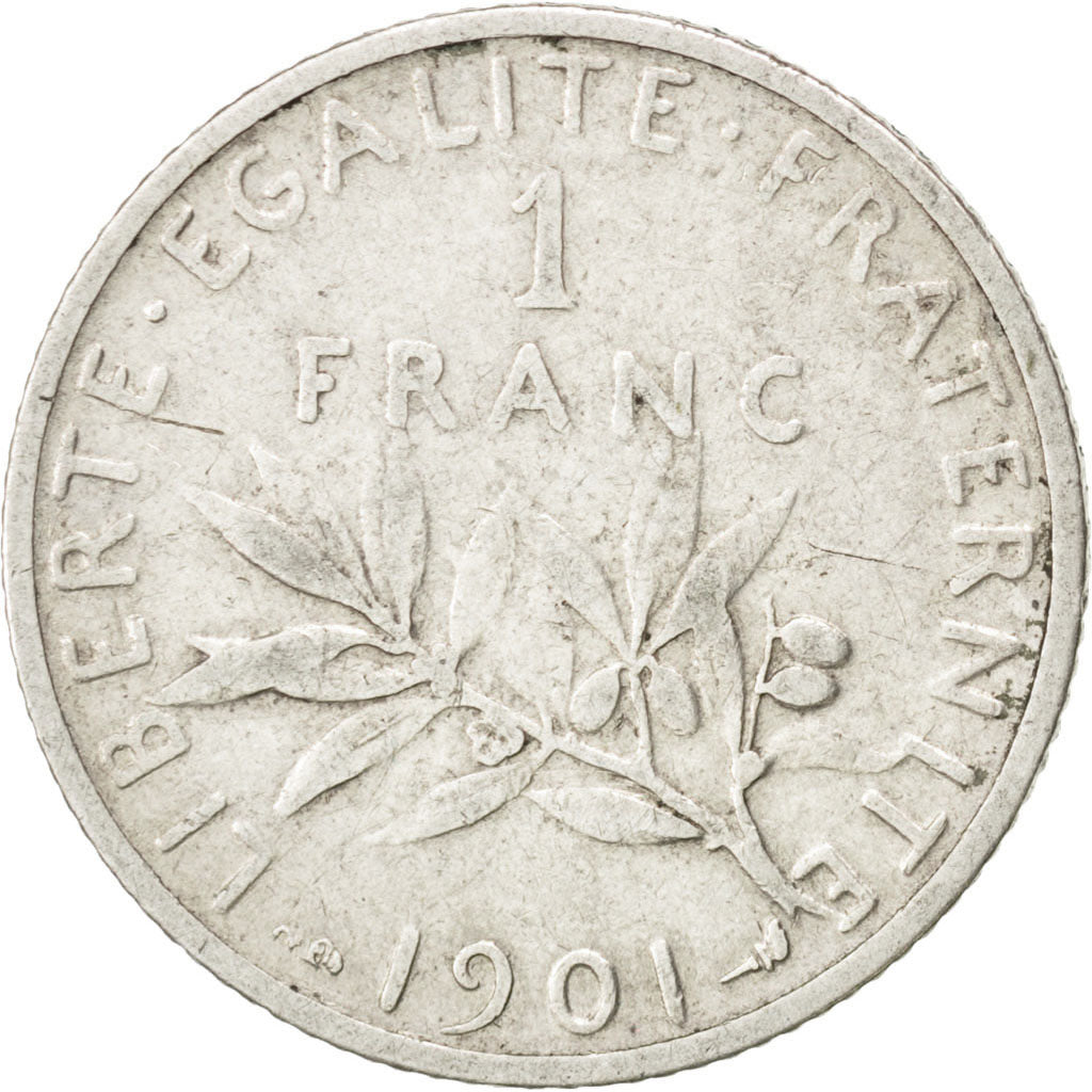Moneta, Francia, Semeuse, Franc, 1901, BB, Argento, KM:844.1, Gadoury:467