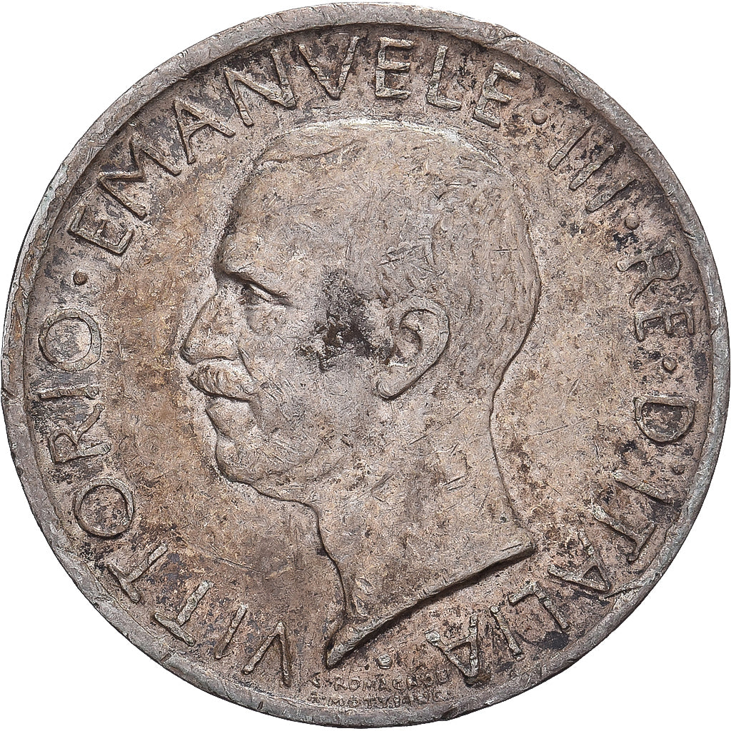 Moeda, Itália, Vittorio Emanuele III, 5 Lire, 1927, Rome, AU(50-53), Prata