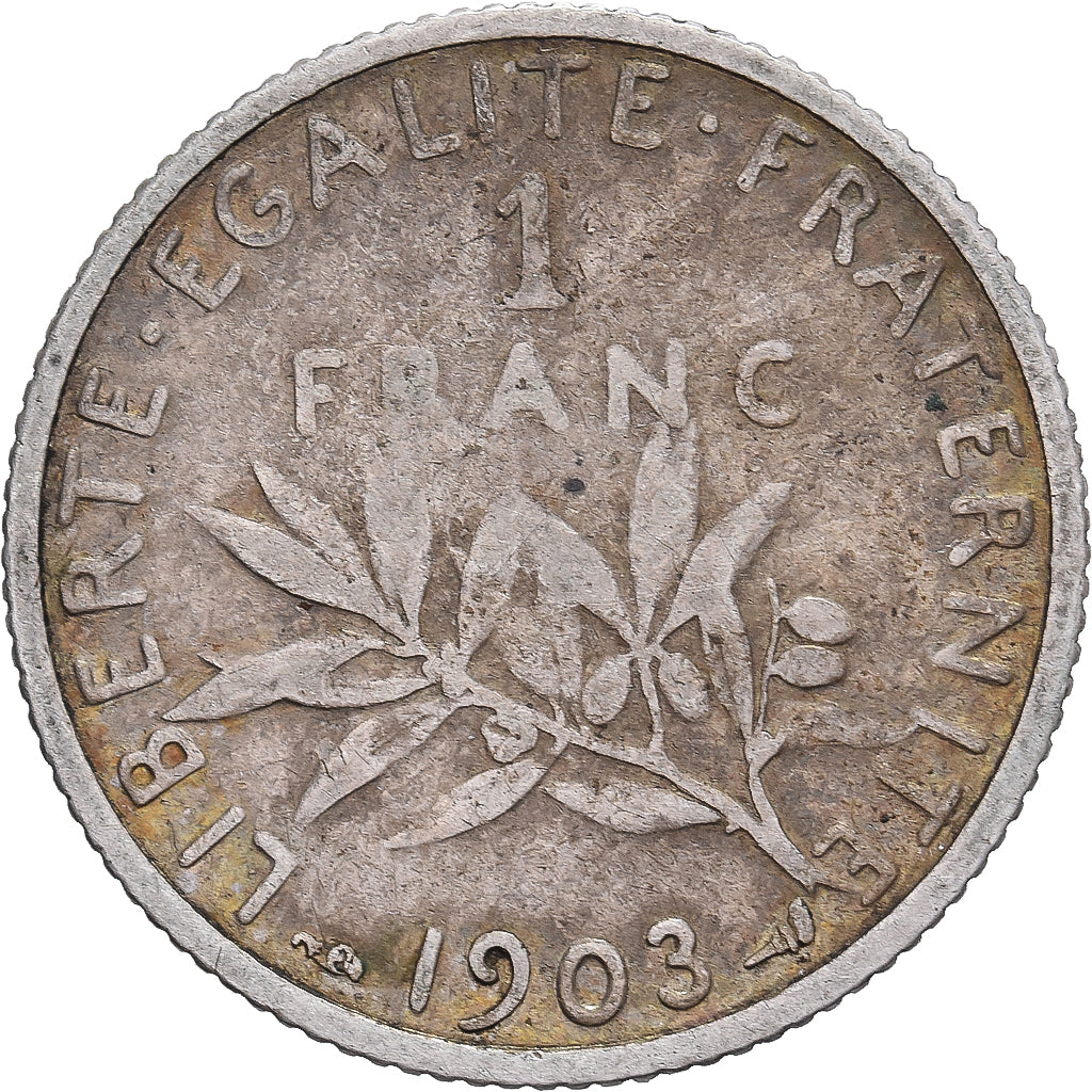 Monnaie, France, Semeuse, Franc, 1903, Paris, TB, Argent, Gadoury:467, KM:844.1