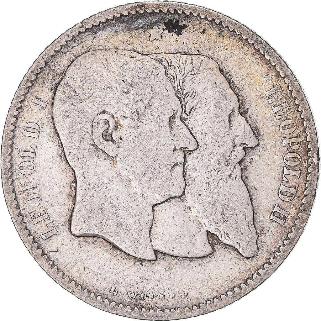 Coin, Belgium, Leopold II, Franc, 1880, VF(20-25), Silver, KM:38