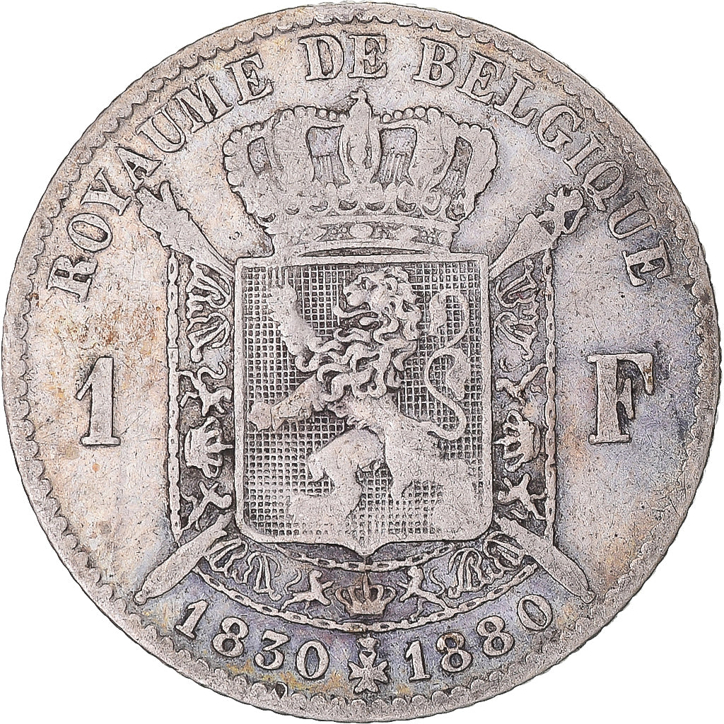 Coin, Belgium, Leopold II, Franc, 1880, VF(20-25), Silver, KM:38