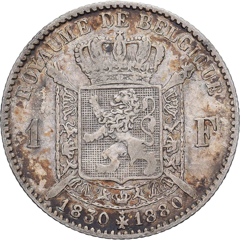 Coin, Belgium, Leopold II, Franc, 1880, AU(50-53), Silver, KM:38