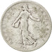 Moneda, Francia, Semeuse, Franc, 1907, BC, Plata, KM:844.1, Gadoury:467