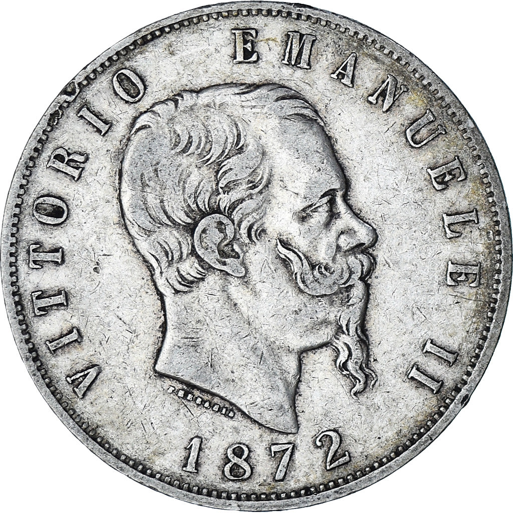 Monnaie, Italie, Vittorio Emanuele II, 5 Lire, 1872, Milan, TB, Argent, KM:8.3