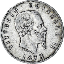 Monnaie, Italie, Vittorio Emanuele II, 5 Lire, 1872, Milan, TB, Argent, KM:8.3