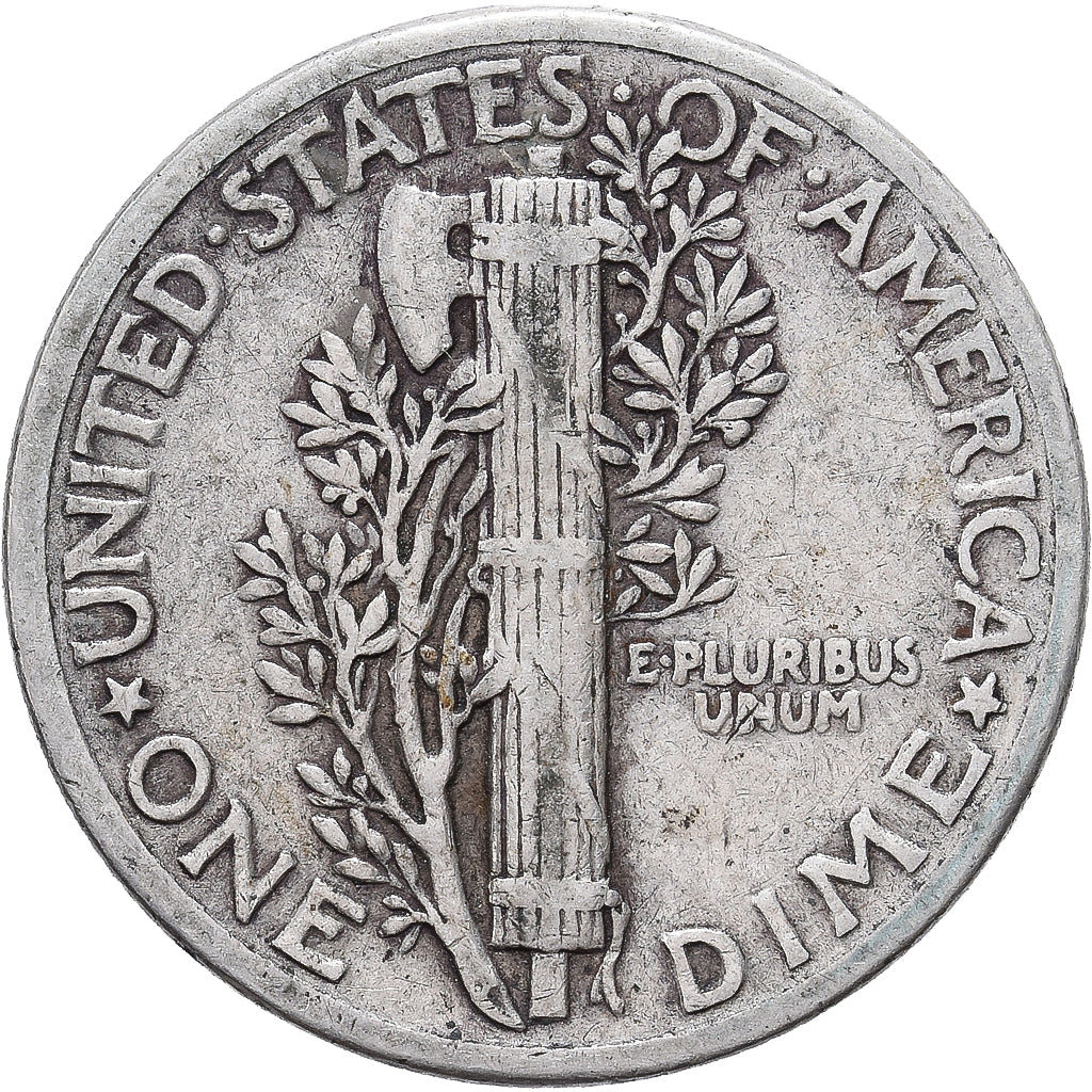 United States, Mercury Dime, Dime, 1943, Philadelphia, VF(30-35), Silver, KM:140
