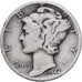 United States, Mercury Dime, Dime, 1944, Philadelphia, VF(20-25), Silver, KM:140